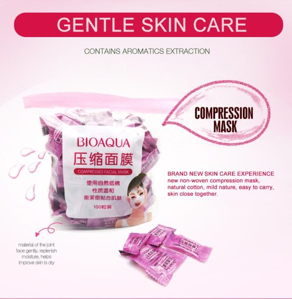 Pack Of 50 Bioaqua Compressed Facial Tablet Face Sheet | 50 Pcs Facial Tablets