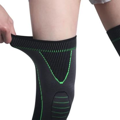 1 Pc Compression Knee Pads Support Sleeve Protector Elastic Kneepad Brace Spring Support Volleyball Running Silicone Long Full Legs Sleeve Arthritis Running Gym Sport