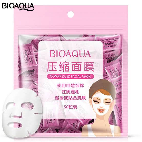 Pack Of 50 Bioaqua Compressed Facial Tablet Face Sheet | 50 Pcs Facial Tablets