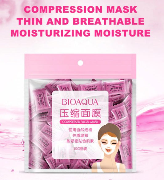 Pack Of 50 Bioaqua Compressed Facial Tablet Face Sheet | 50 Pcs Facial Tablets